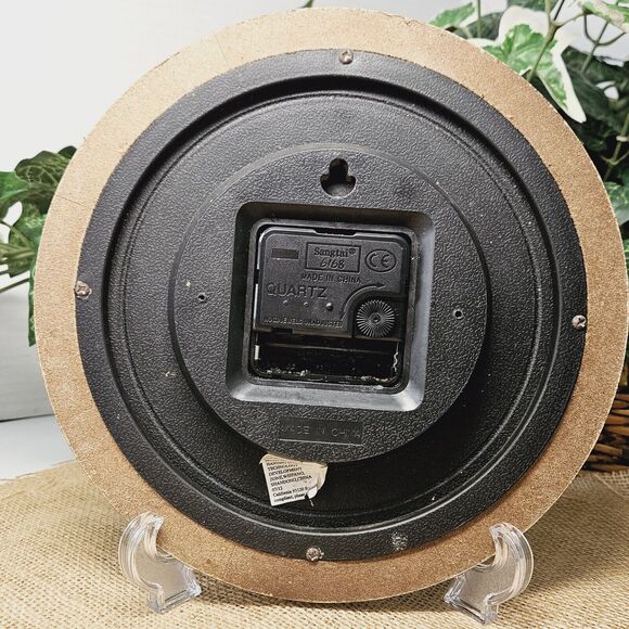 15 Inch Wall Clock Sterling and Noble Company Number 9 Dark Brown Wood Frame - Picture 7 of 11